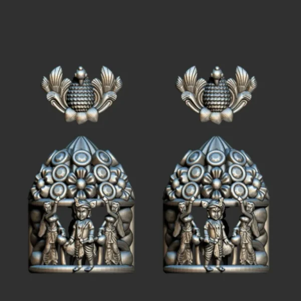 3D GodTemple jewellery god 100 piece jhumka earing 3DM file - Image 19