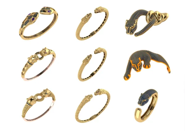 Jaguar Bracelet bracelet 3D Model Animal design online download - Image 17