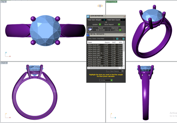 3D Design 7 – Engagement Wedding Ring - Image 2