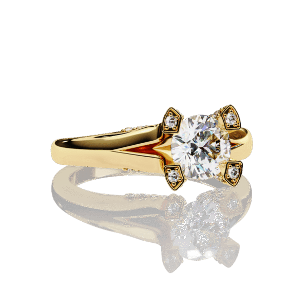 3D Design 3- Golden Engagement Wedding Ring - Image 17